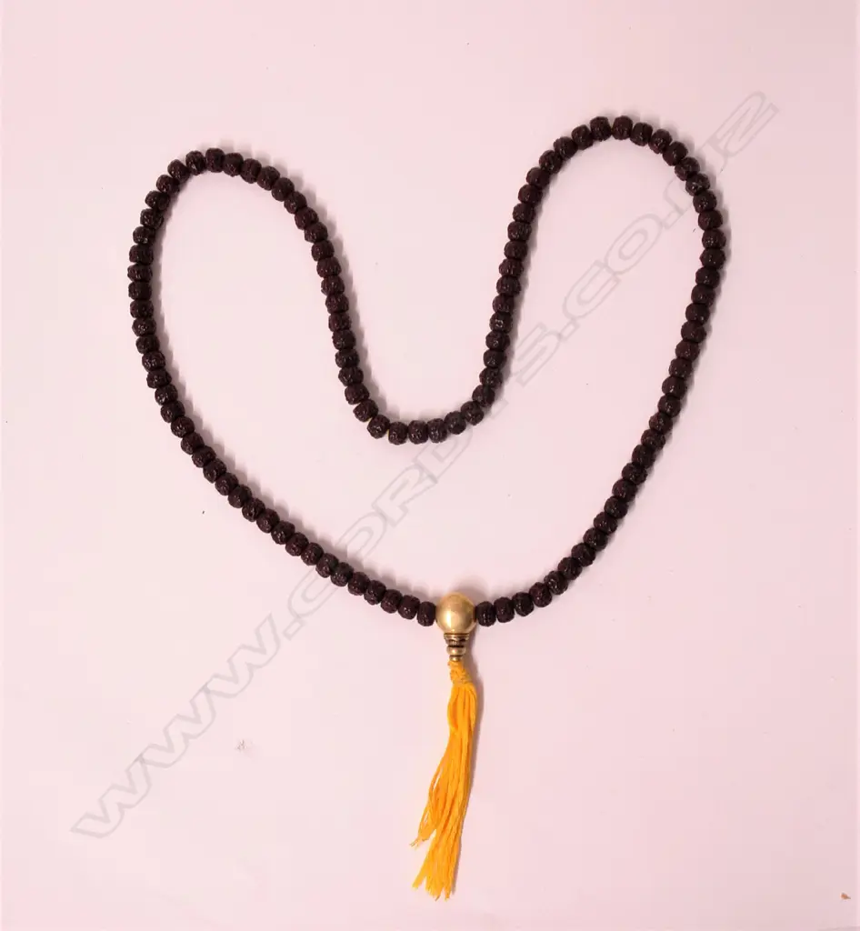 A long rudraksha seed mala bead necklace Image 1++
