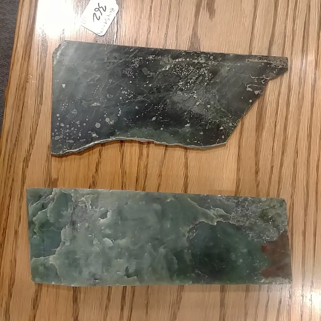 TWO GREENSTONE FRAGMENTS Image 1++