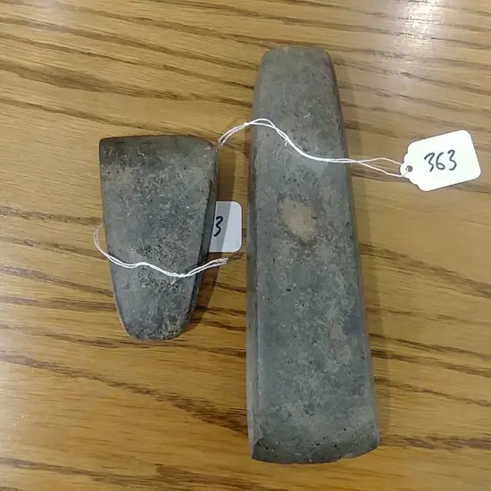 (17008)  2 OLD PACIFIC STONE ADZE