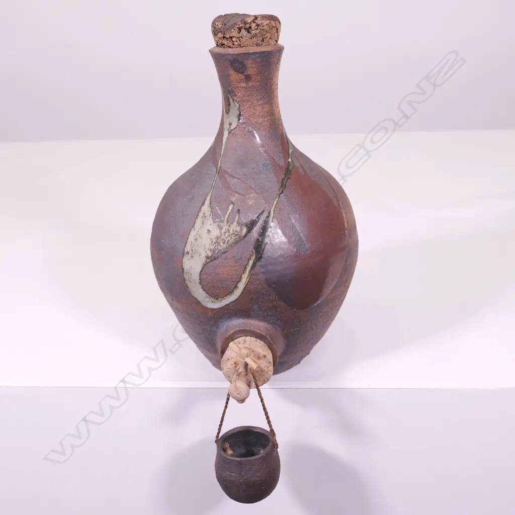 ATTRIBUTED PAT PERRIN POTTERY WINE FLAGON Image 1++