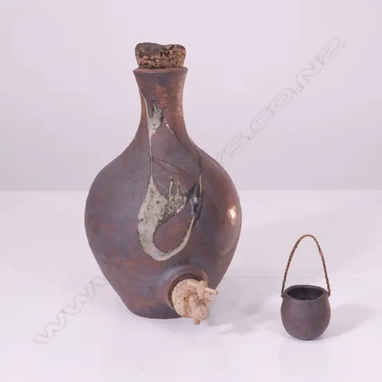 ATTRIBUTED PAT PERRIN POTTERY WINE FLAGON