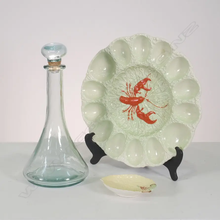 CARLTONWARE LOBSTER DISH & OTHER + GLASS DECANTER Image 1++