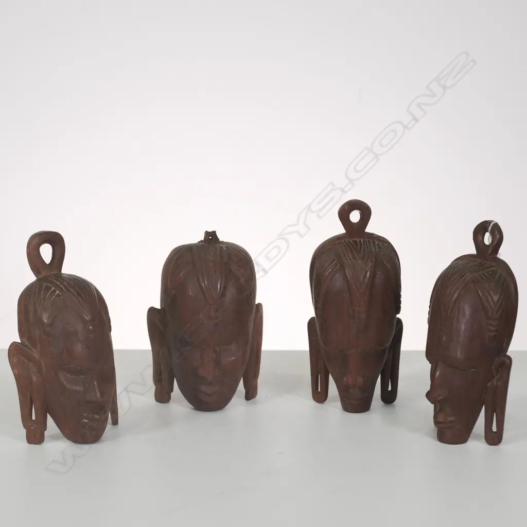 FOUR AFRICAN WALL MASKS, TALLEST 170MM Image 1++