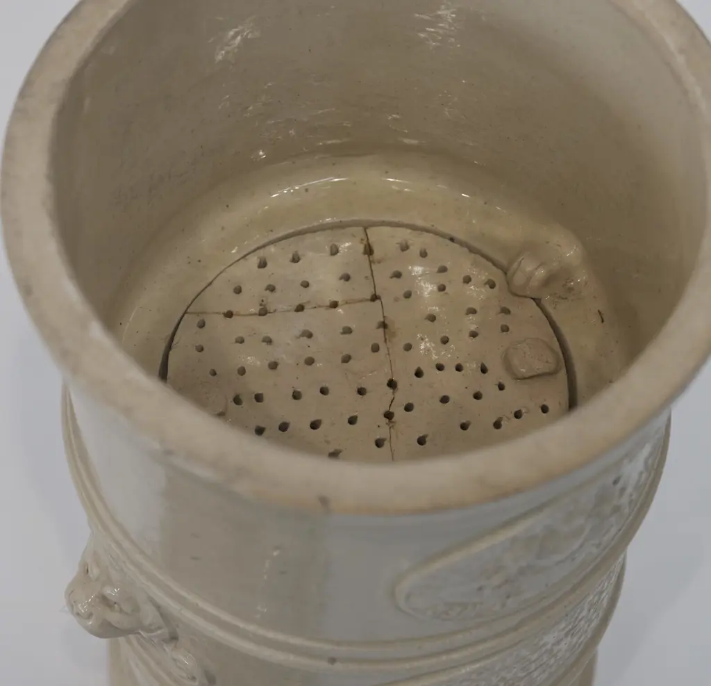 LATE 19THC CHEAVIN'S WATER FILTER STONEWARE, H. 600MM, DIA. 320MM Image 1++