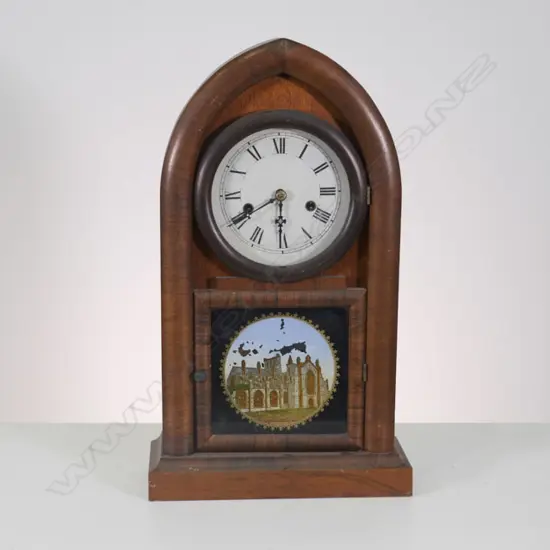 AMERICAN GERMONE & CO PICTURE BEEHIVE CLOCK, H 490MM