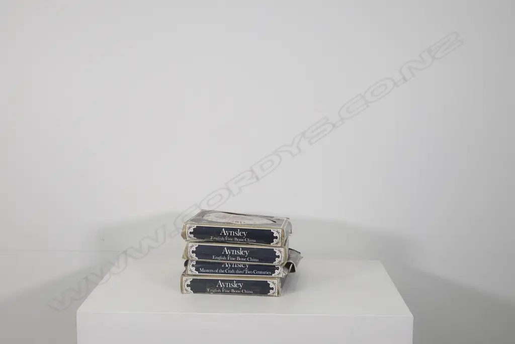 FOUR BOXED AYNSLEY CHRISTMAS PLATES, '79, '80, '81, '82 Image 1++