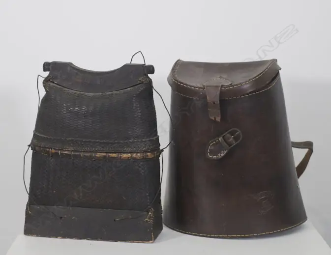 CONTIKI LEATHER BACK PACK TOGETHER WITH BONTOC WOVEN BAG Image 1++