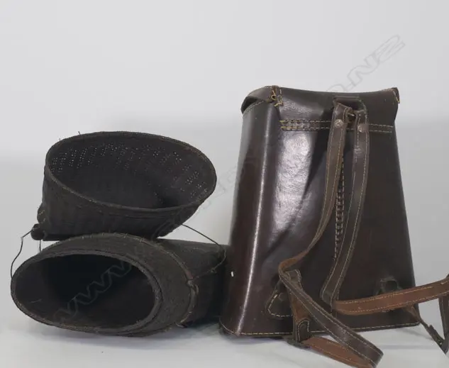 CONTIKI LEATHER BACK PACK TOGETHER WITH BONTOC WOVEN BAG Image 1++