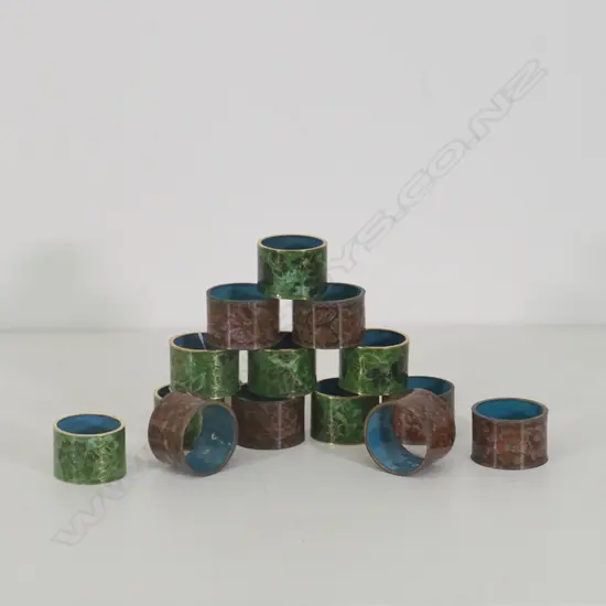 14 CLOISONNE NAPKIN RINGS DIA  45 MM 
