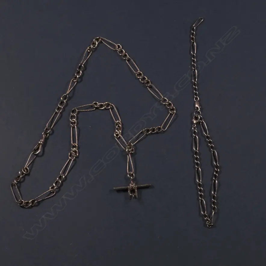 SILVER FOB CHAIN & SILVER BRACELET Image 1++