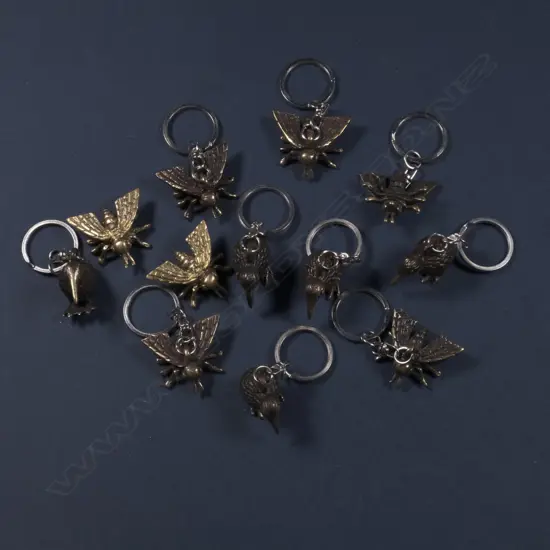 12 BRASS KEY RINGS 