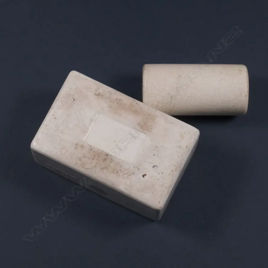 OLD METAL INK WELL; EARLY REX DAMPER STAMP ROLLER Image 1++