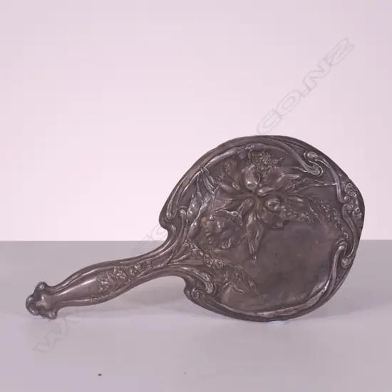 S/SILVER ART NOUVEA DEACORATED MIRROR BACK,  L. 290MM, APPROX 140G, (LACKING MIRROR)