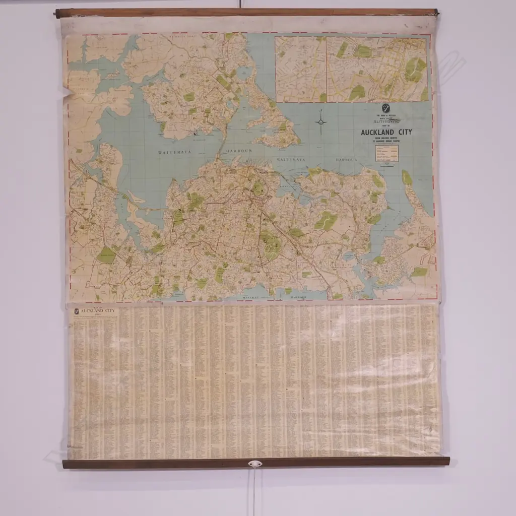 LG CANVAS BACKED MAP OF AUCKLAND CITY, 1030 X 1240MM Image 1++