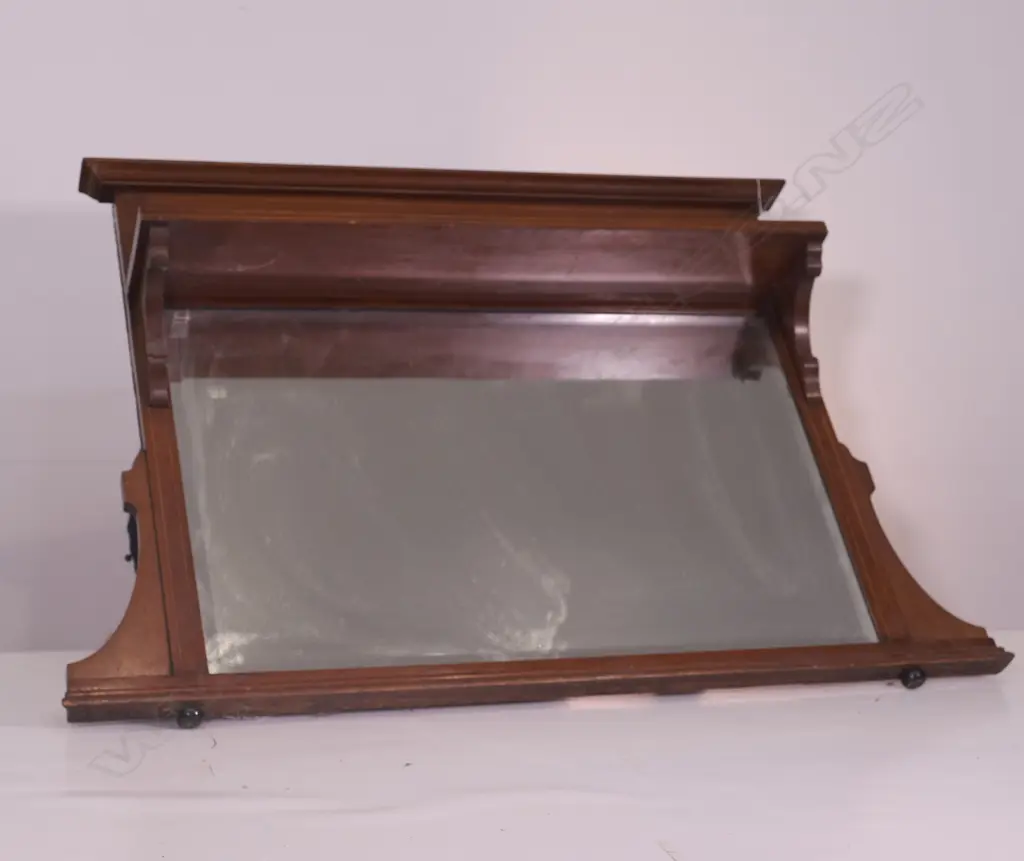 EDWARDIAN MAHOGANY OVERMANTEL MIRROR, L. 1150MM Image 1++