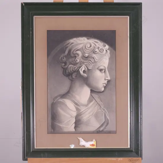 H. HOOPER, PORTRAIT YOUNG WOMAN, PENCIL, 410 X 700MM