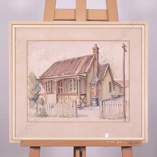 PEGGY SPICER, AUCKLAND COTTAGE, W/COLOUR, 560 X 480MM, SOME FOXING