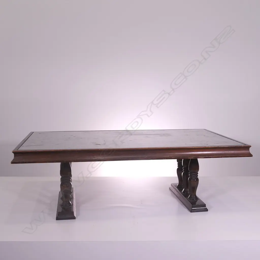 A RETRO COFFEE TABLE WITH COPPER INSET WITH AZTEC DESIGN, W 1260 D 750 H 410 MM Image 1++