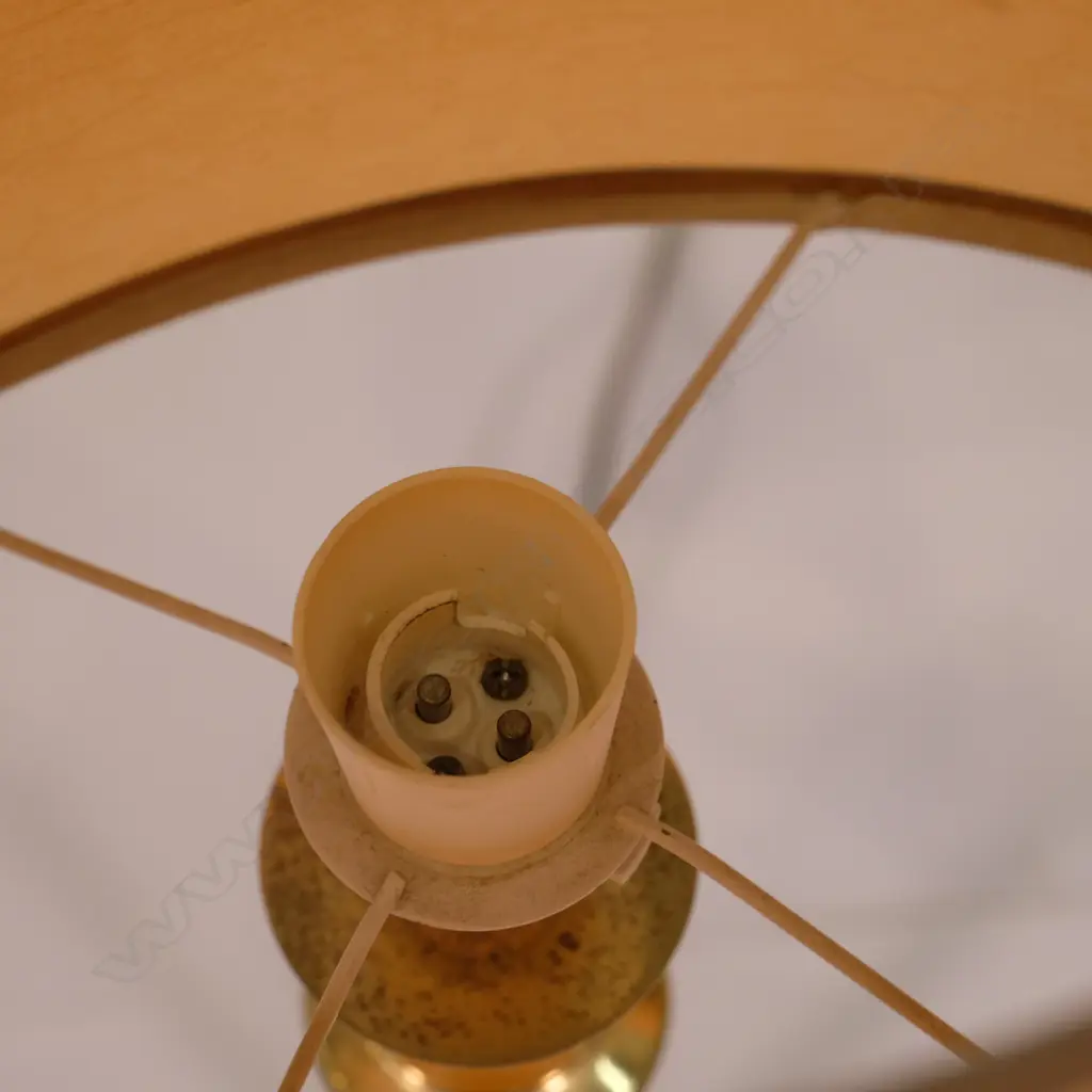 PAIR OF BRASS CANDLESTICK COLUMN SIDE LAMPS. H.650mm Image 1++