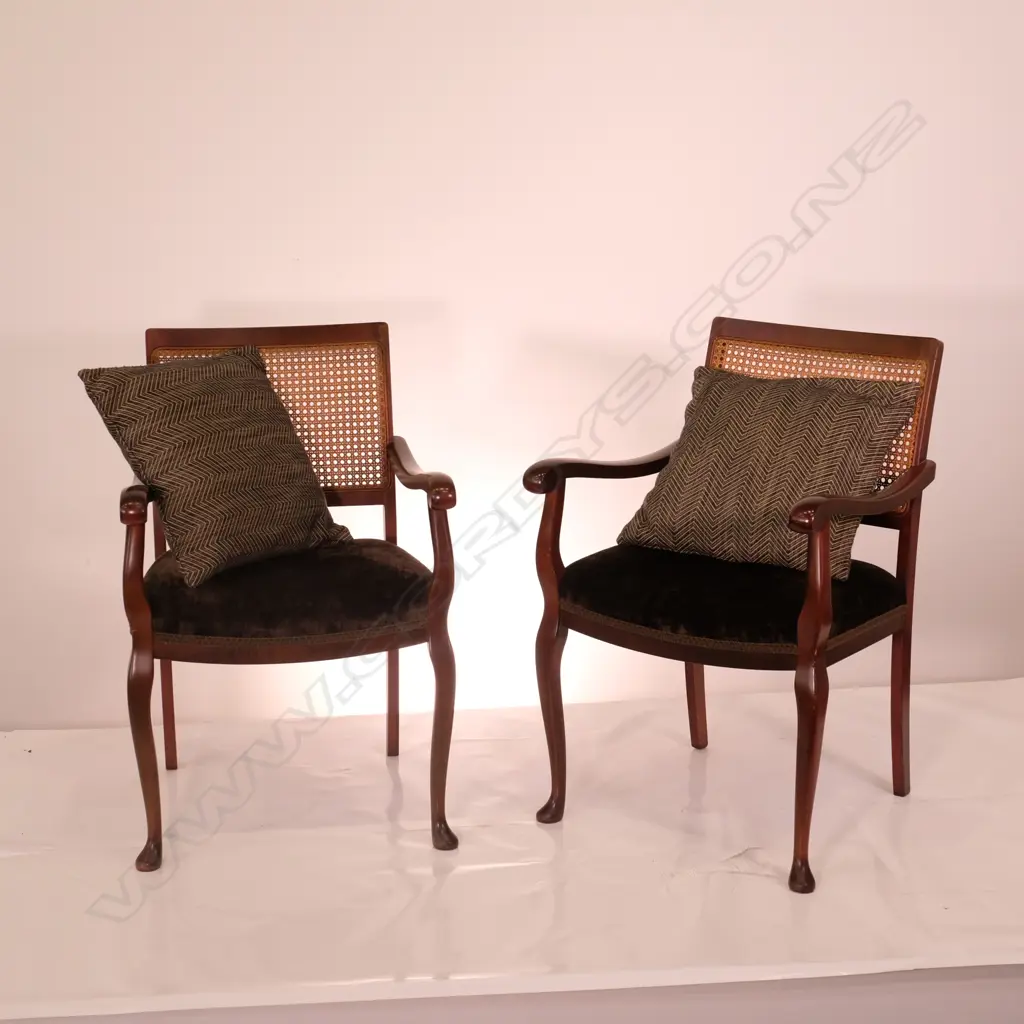 PAIR OF MAHOGANY FRAMED BRIDGE CHAIRS Image 1++