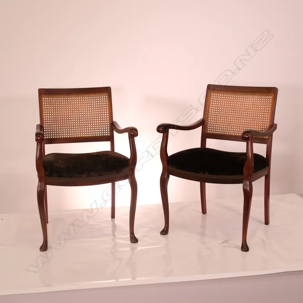 PAIR OF MAHOGANY FRAMED BRIDGE CHAIRS Image 1++