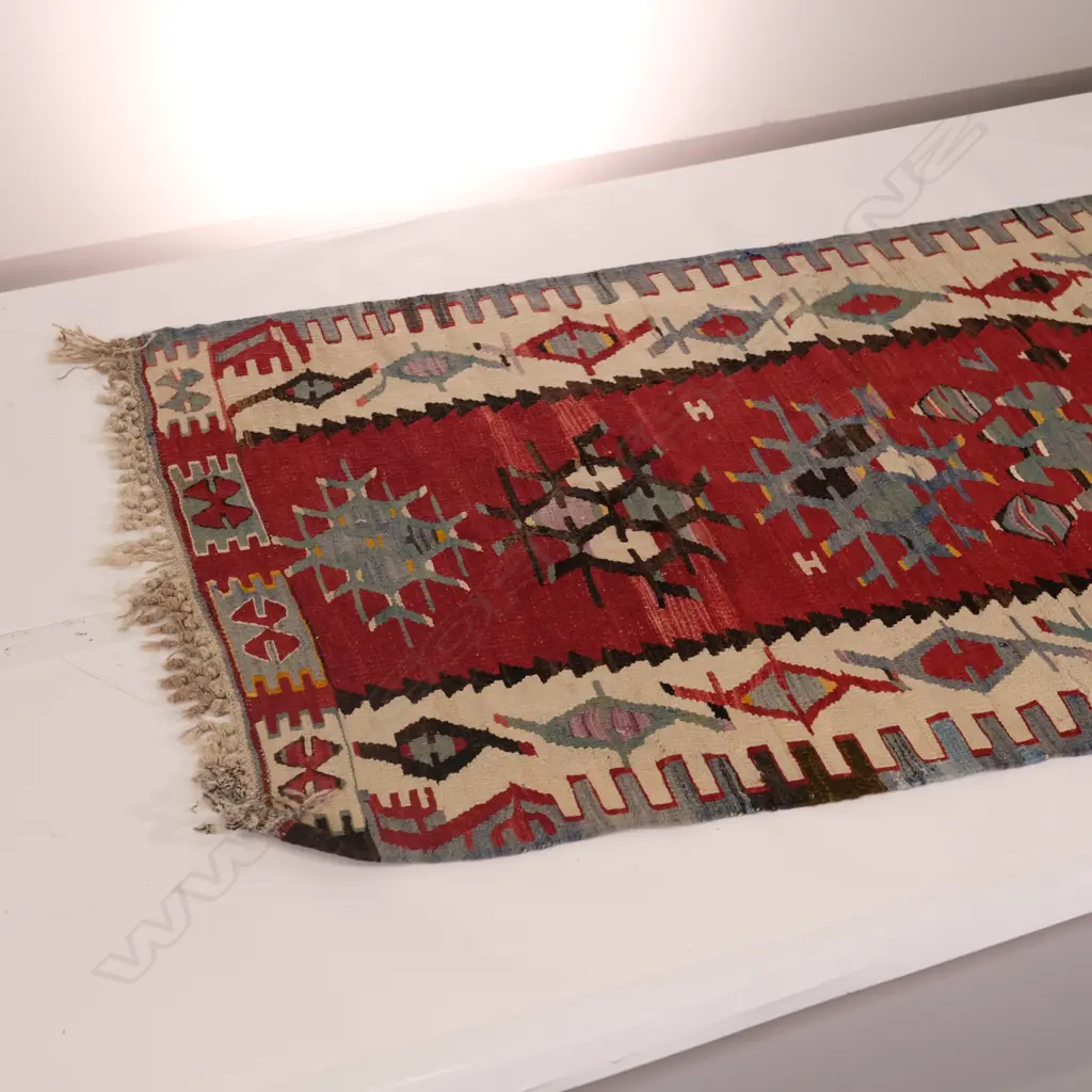 TURKISH KILIM RUG; GEOMETRIC; SLIT WEFT CONSTRUCTION. 850 x 1400mm Image 1++