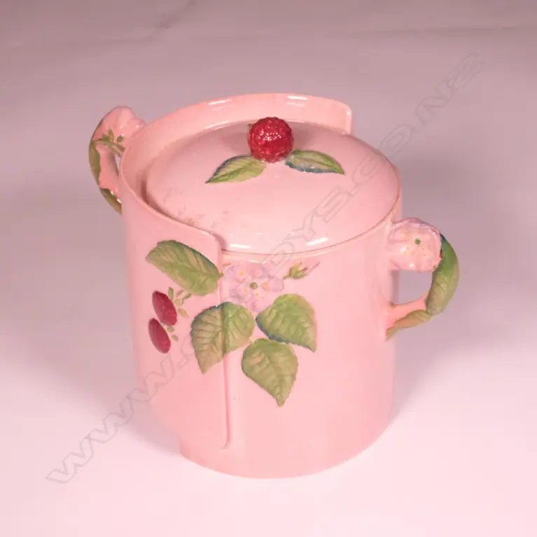CARLTON WARE CHERRY BISCUIT BARREL (AF) Image 1++