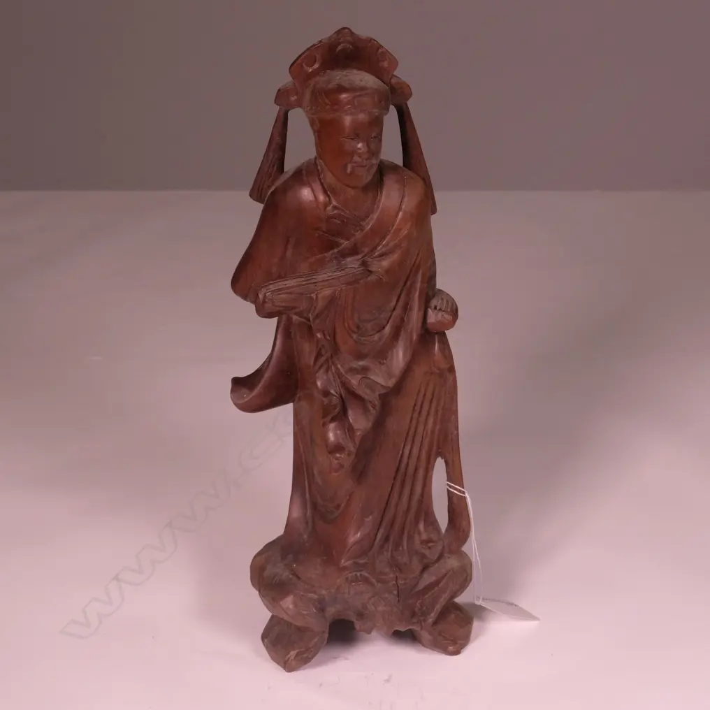 CHINESE HARDWOOD CARVED FIGURE Image 1++