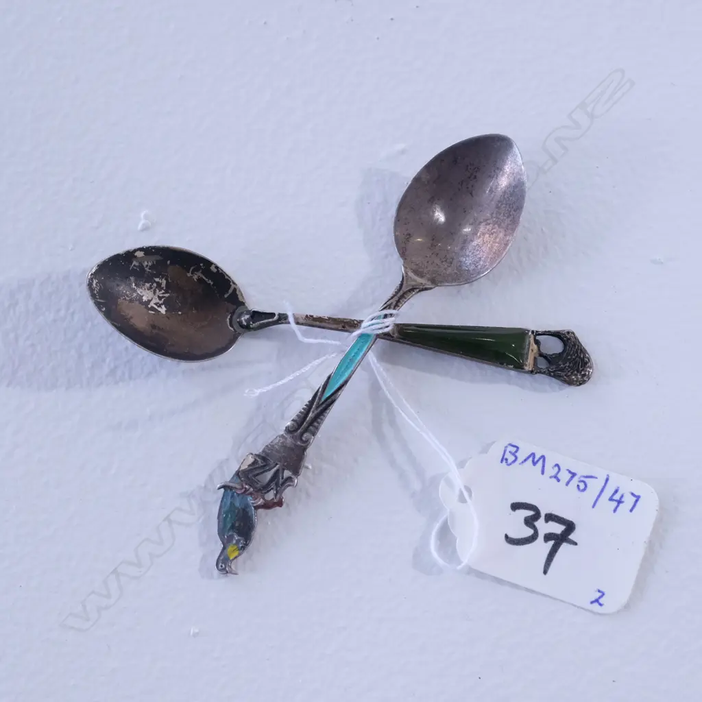 2 NZ SILVER COFFEE SPOONS Image 1++