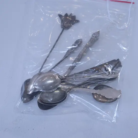 BAG OF 10 SILVER TEASPOONS 