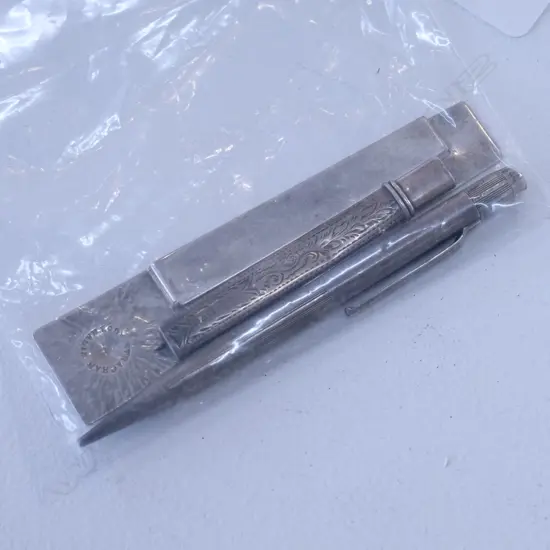 AUSTRALIAN SILVER BILLFOLD & 2 SILVER PENCILS