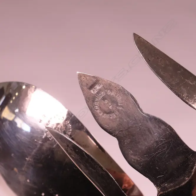 PR SILVER & WOOD SALAD SERVERS Image 1++