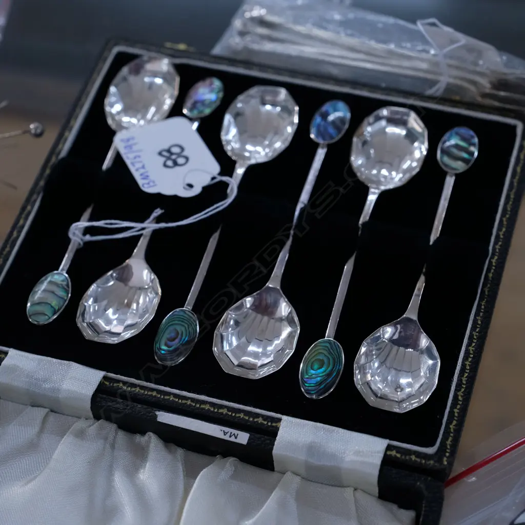 2 SILVER & ENAMEL DANISH SPOONS BY A MICHELSEN Image 1++