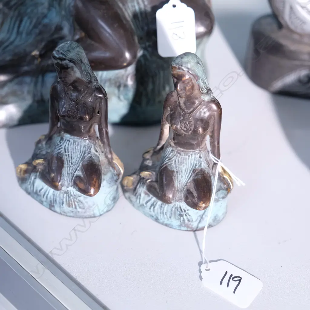 SMALL PAIR OF "PANIA OF THE REEF" BRONZES  Image 1++