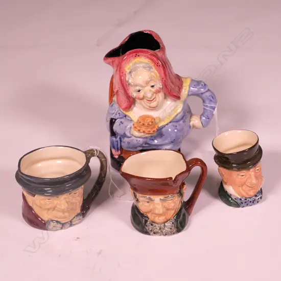 BURLEIGH WARE CHARACTER JUG WITH R/DOULTON CHARACTER JUGS H120 MM