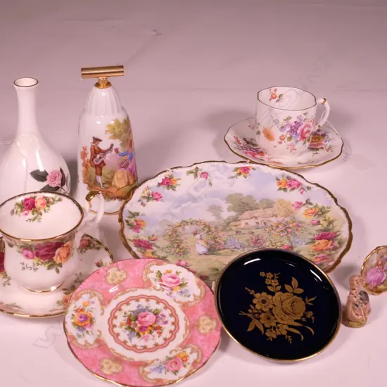 LOT ASST ROYAL ALBERT,LIMOGES ROYAL CROWN DERBY ETC