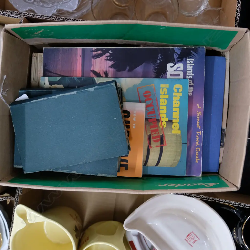 BOX OF ASST BOOKS CHANNEL ISLANDS ETC Image 1++
