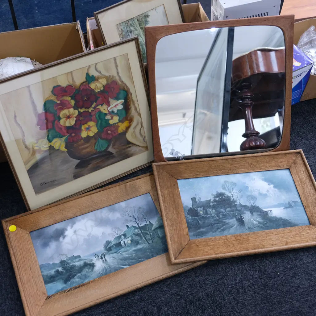 LOT ASST PRINTS / MIRROR / OIL STILL LIFE ETC Image 1++