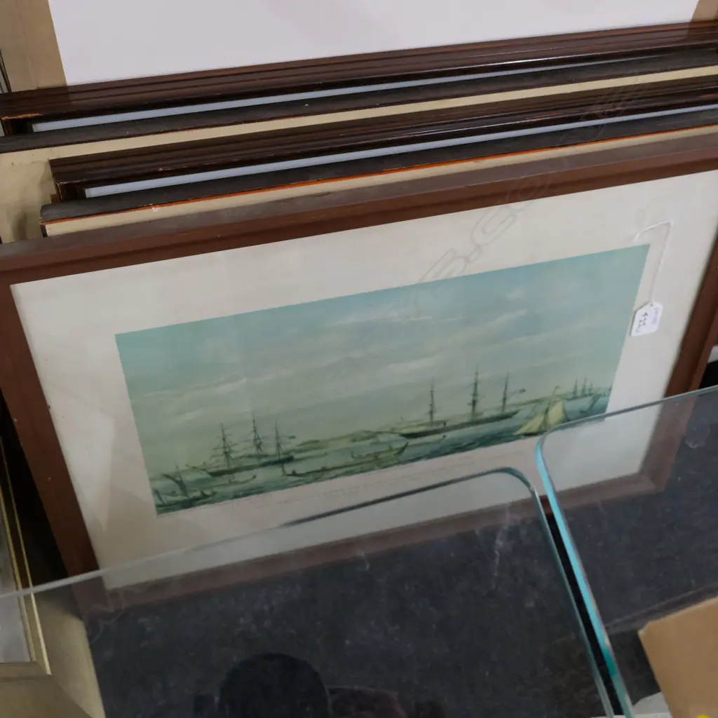 4 FRAMED PRINTS OF EARLY AUCKLAND BY J.P.HOGAN+ONE OTHER 530 X 390 MM Image 1++