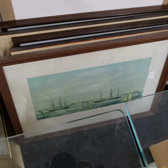 4 FRAMED PRINTS OF EARLY AUCKLAND BY J.P.HOGAN+ONE OTHER 530 X 390 MM