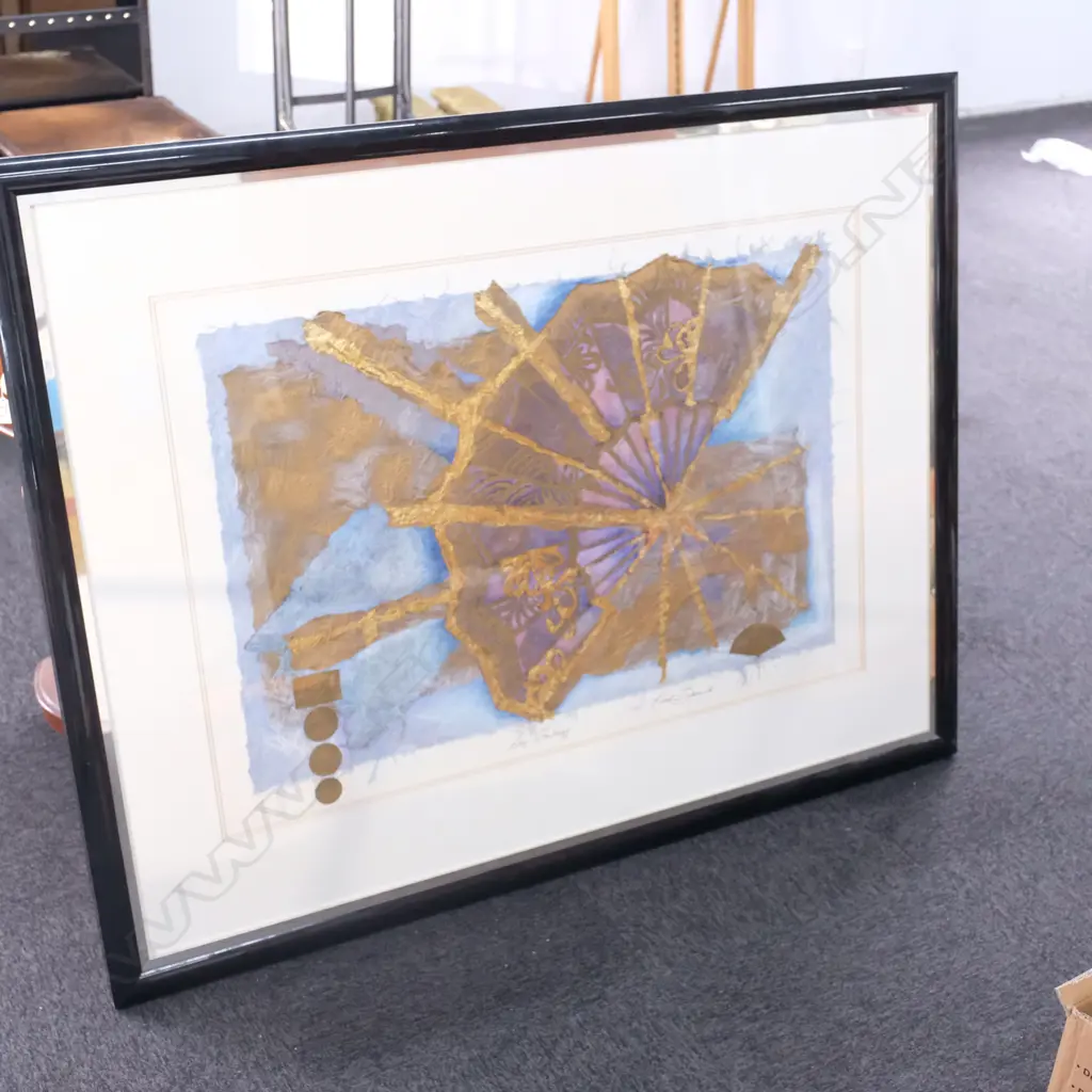 KAREL BURROWS 'SKY FANTASY' MIXED MEDIA ON HANDMADE PAPERS Image 1++