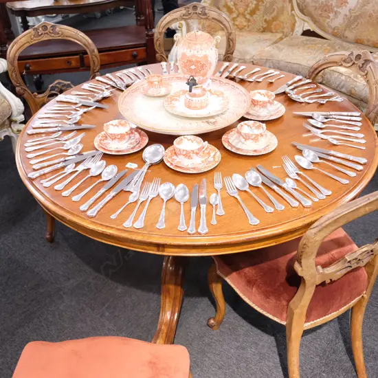 CIRCULAR VICT. MAHOGANY PEDESTAL TABLE W. 1200MM H. 755MM