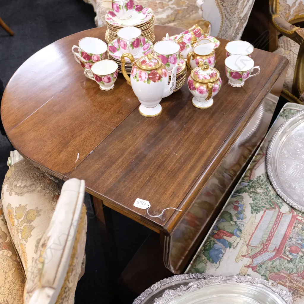 EDWARDIAN DROPSIDE MAHOGANY TABLE Image 1++