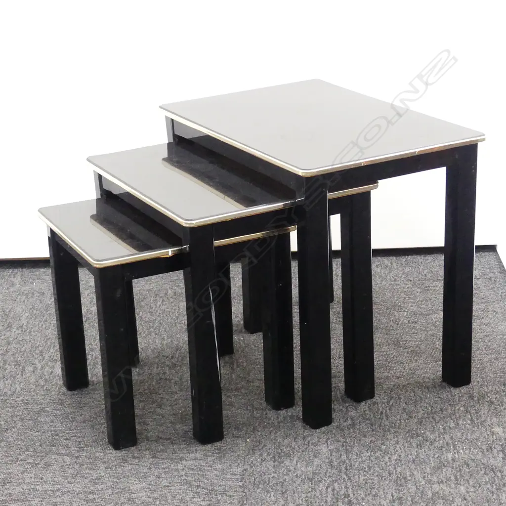 CONTEMPORARY NEST 3 BLACK LACQUER TABLES H. 450MM Image 1++
