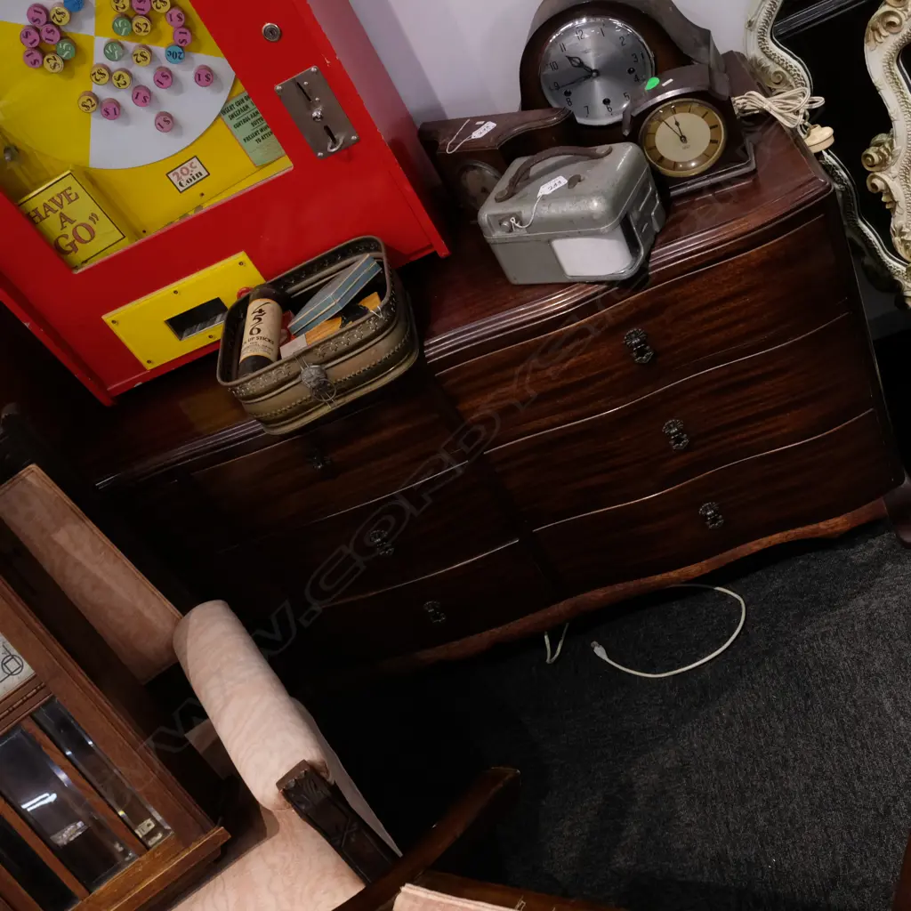 9 DRAWER MAHOGANY LOWBOY W. 1510MM D. 440MM X H. 730MM Image 1++