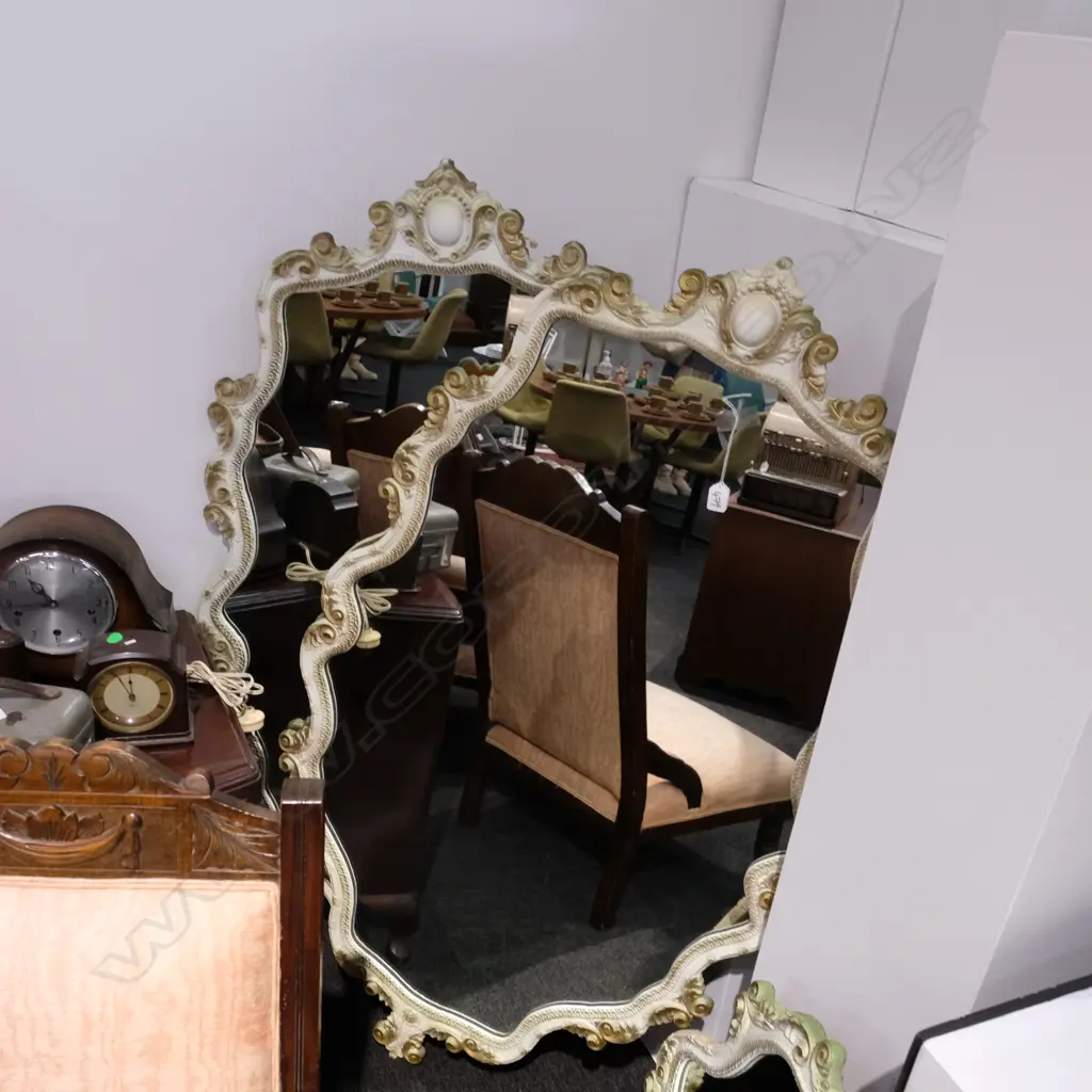 A PAIR OF ROCOCO STYLE MIRRORS H 1460 MM Image 1++
