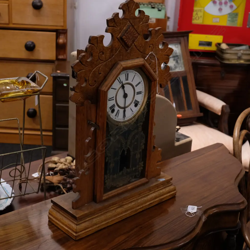 OAK AMERICAN MANTLE CLOCK Image 1++