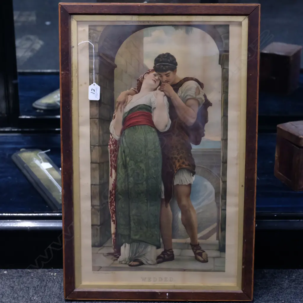 LATE 19TH C. FRAMED CLASSICAL PRINT 'WEDDED' - FRAME H. 650MM X 420MM Image 1++