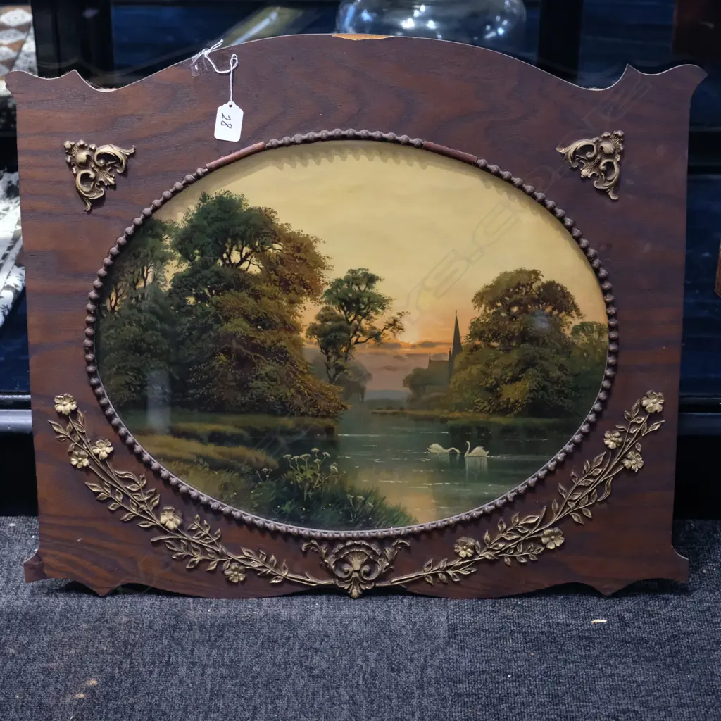 OAK FRAMED CANVAS LANDSCAPE PRINT - FRAME 550MM X 630MM Image 1++