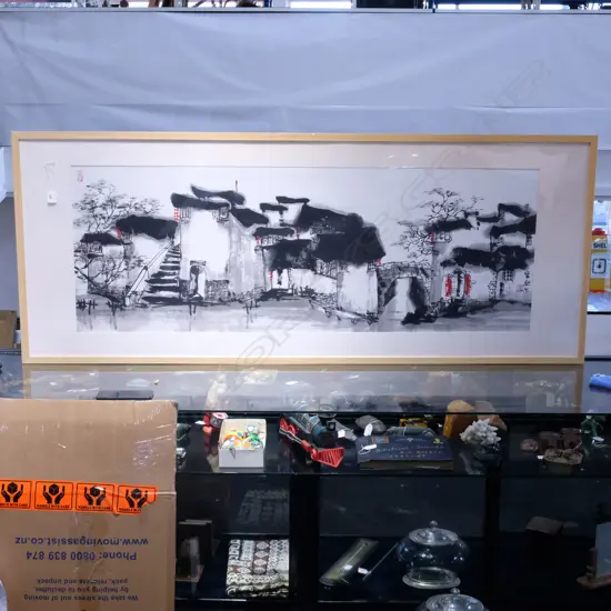 LARGE CONTEMPORARY CHINESE LANDSCAPE BY SHANGHAI BASED ARTIST MICHEL SHAUIXING